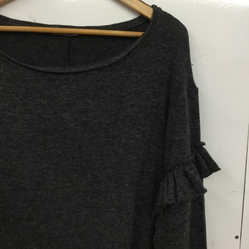 ザラ ZARA ニット、セーター 長袖 5580 404 801 肩フリル L 無地 灰 / グレー / gray レディース USED 古着 中古 10152672