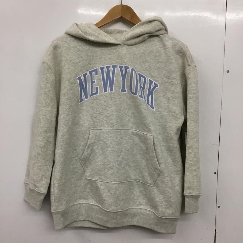 ギャップ GAP パーカー 長袖 キッズ 裏起毛 プルオーバー フーディー 140cm L ロゴ、文字 灰 / グレー / gray ボーイズ USED 古着 中古 10152677