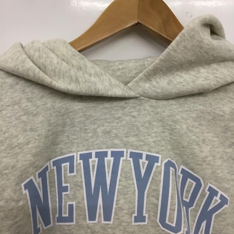 ギャップ GAP パーカー 長袖 キッズ 裏起毛 プルオーバー フーディー 140cm L ロゴ、文字 灰 / グレー / gray ボーイズ USED 古着 中古 10152677