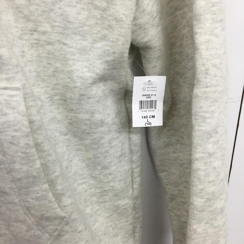 ギャップ GAP パーカー 長袖 キッズ 裏起毛 プルオーバー フーディー 140cm L ロゴ、文字 灰 / グレー / gray ボーイズ USED 古着 中古 10152677