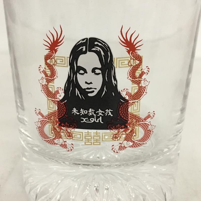エックスガール X-girl ファッション小物 ファッション小物 チャイニーズフェイスショットグラス コップ CHINESE FACE GLASS プリント 透明 / クリア / レディース USED 古着 中古 10152681