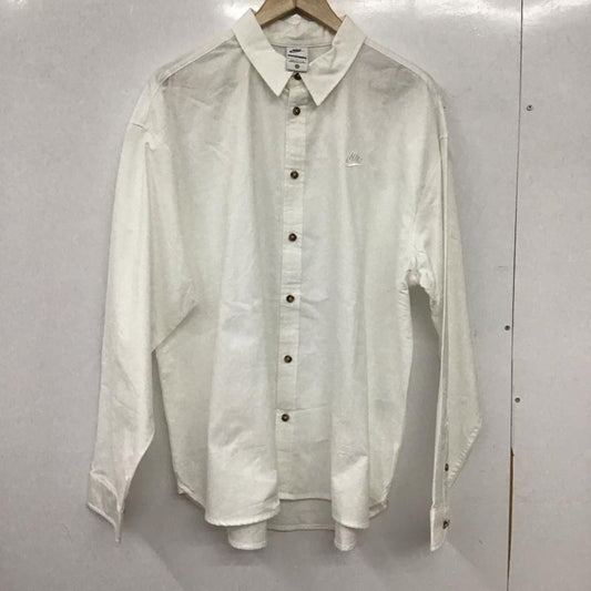 ナイキ NIKE シャツ、ブラウス 長袖 hm9591-100 オーバーサイズドロングスリーブオックスフォードシャツ L ロゴ、文字 白 / ホワイト / white メンズ USED 古着 中古 10152694