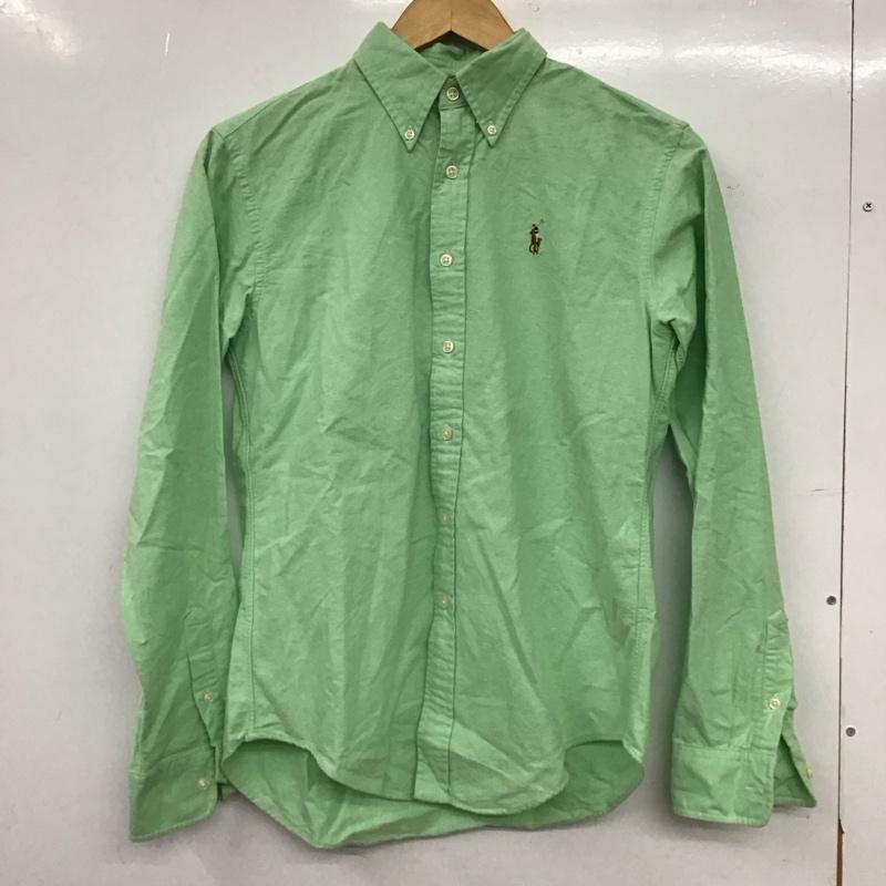 ラルフローレン RALPHLAUREN シャツ、ブラウス 長袖 長袖シャツ 無地シャツ カラーシャツ ボタンダウンシャツ 6 ロゴ、文字 薄緑 / ライトグリーン / メンズ USED 古着 中古 10152697