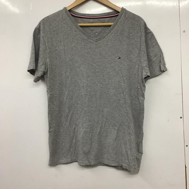 トミーヒルフィガー TOMMY HILFIGER Tシャツ 半袖 半袖カットソー プリントTシャツ Vネックカットソー S ロゴ、文字 灰 / グレー / gray メンズ USED 古着 中古 10152699