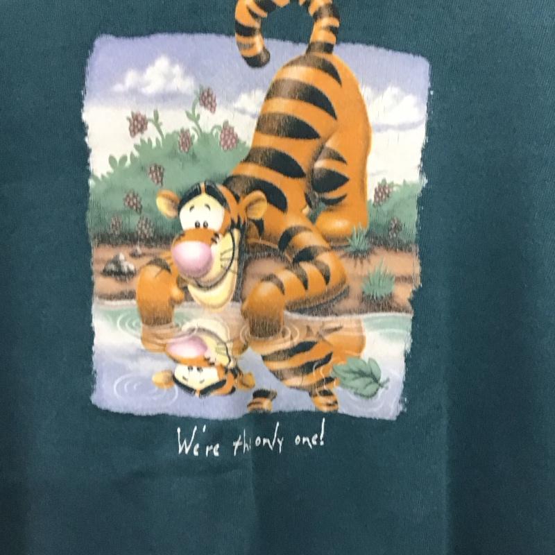 ディズニー Disney トレーナー 長袖 長袖トレーナー スウェット クルーネック プルオーバー S プリント 緑 / グリーン / green メンズ USED 古着 中古 10152702