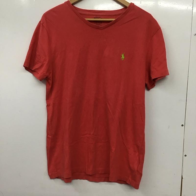 ポロラルフローレン POLO RALPH LAUREN Tシャツ 半袖 半袖カットソー 刺繍Tシャツ Vネックカットソー S ロゴ、文字 赤 / レッド / red メンズ USED 古着 中古 10152708