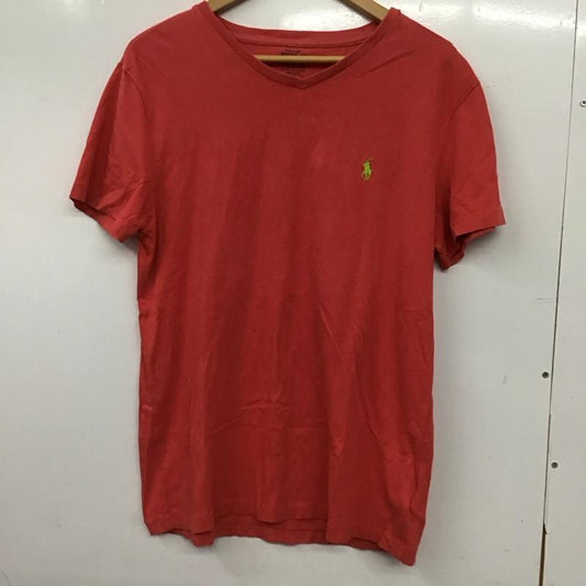 ポロラルフローレン POLO RALPH LAUREN Tシャツ 半袖 半袖カットソー 刺繍Tシャツ Vネックカットソー S ロゴ、文字 赤 / レッド / red メンズ USED 古着 中古 10152708