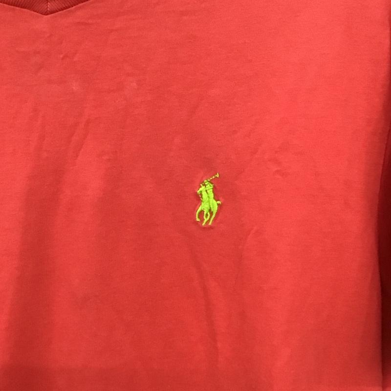 ポロラルフローレン POLO RALPH LAUREN Tシャツ 半袖 半袖カットソー 刺繍Tシャツ Vネックカットソー S ロゴ、文字 赤 / レッド / red メンズ USED 古着 中古 10152708