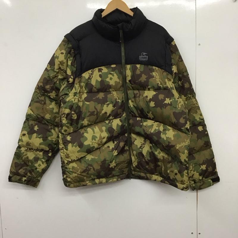 チャムス CHUMS ジャケット、上着 ジャンパー、ブルゾン ジップアップジャケット アウター ダウンジャケット XL カモフラージュ柄・迷彩 マルチカラー / マルチカラー / multicolor メンズ USED 古着 中古 10152711