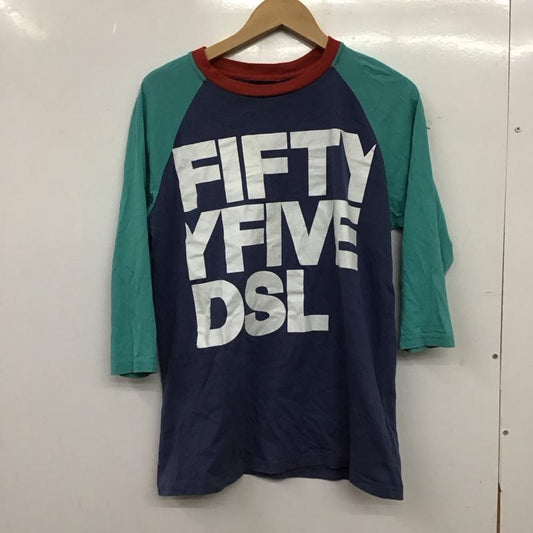 フィフティーファイブディーエスエル 55DSL カットソー 七分袖 ラグラン袖 プリントTシャツ M ロゴ、文字 マルチカラー / マルチカラー / multicolor メンズ USED 古着 中古 10152713