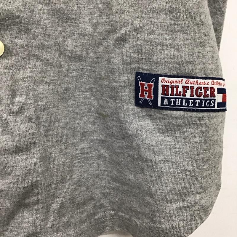 トミーヒルフィガー TOMMY HILFIGER シャツ、ブラウス 半袖 半袖シャツ フロントボタン ノーカラーシャツ M ロゴ、文字 灰 / グレー / gray メンズ USED 古着 中古 10152714