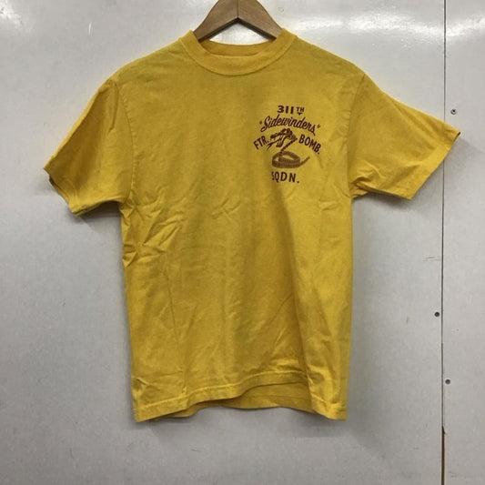 バズリクソンズ Buzz Rickson s Tシャツ 半袖 半袖カットソー プリントTシャツ クルーネックカットソー XS ロゴ、文字 黄 / イエロー / yellow メンズ USED 古着 中古 10152716
