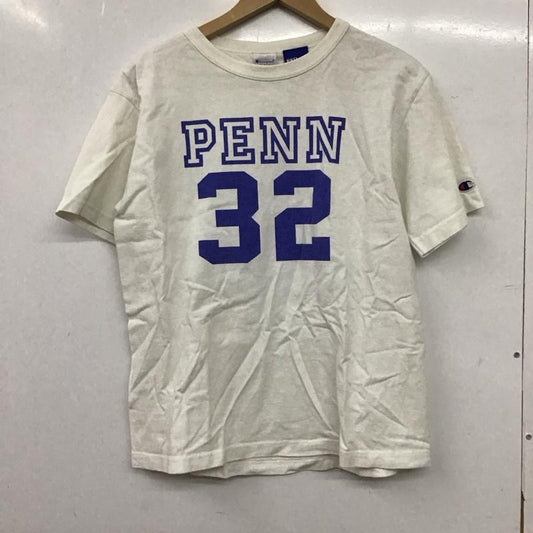 チャンピオン Champion Tシャツ 半袖 半袖カットソー プリントTシャツ クルーネックカットソー M ロゴ、文字 白 / ホワイト / white メンズ USED 古着 中古 10152727