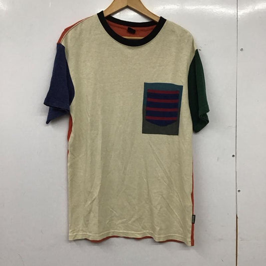 マナスタッシュ MANASTASH Tシャツ 半袖 半袖カットソー プリントTシャツ クルーネックカットソー L ボーダー柄 マルチカラー / マルチカラー / multicolor メンズ USED 古着 中古 10152729