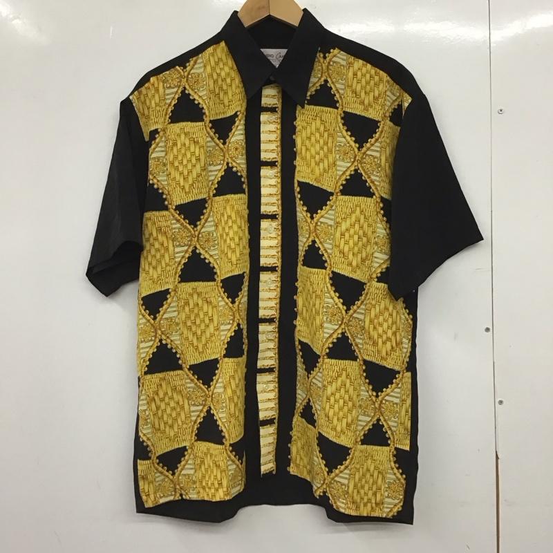 古着 USED シャツ、ブラウス 半袖 半袖シャツ プリントシャツ カラーシャツ M プリント 黒 / ブラック / black メンズ USED 古着 中古 10152731