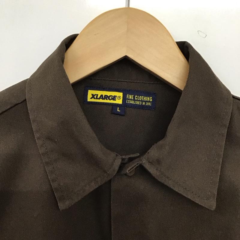 エクストララージ XLARGE シャツ、ブラウス 長袖 長袖シャツ 無地シャツ カラーシャツ L 無地 茶 / ブラウン / brown メンズ USED 古着 中古 10152735