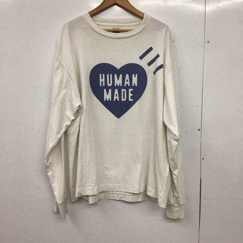 ヒューマンメード HUMAN MADE カットソー 長袖 長袖カットソー プリントカットソー クルーネック XXL プリント 白 / ホワイト / white メンズ USED 古着 中古 10152743