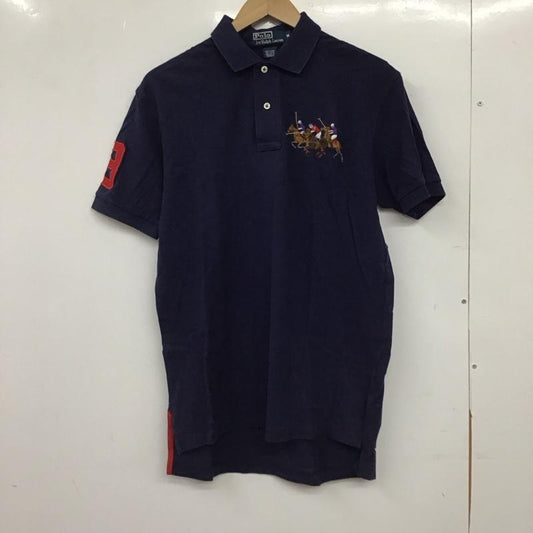 ポロバイラルフローレン Polo by RALPH LAUREN ポロシャツ 半袖 半袖ポロシャツ カラーシャツ 半袖カットソー M ロゴ、文字 紺 / ネイビー / navy メンズ USED 古着 中古 10152747