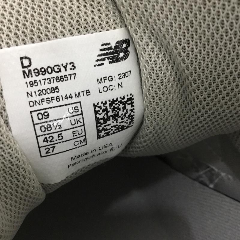 ニューバランス New Balance スニーカー スニーカー M990 GY3 MADE IN USA USA製 27cm 27.0cm ロゴ、文字 灰 / グレー / gray メンズ USED 古着 中古 10152754