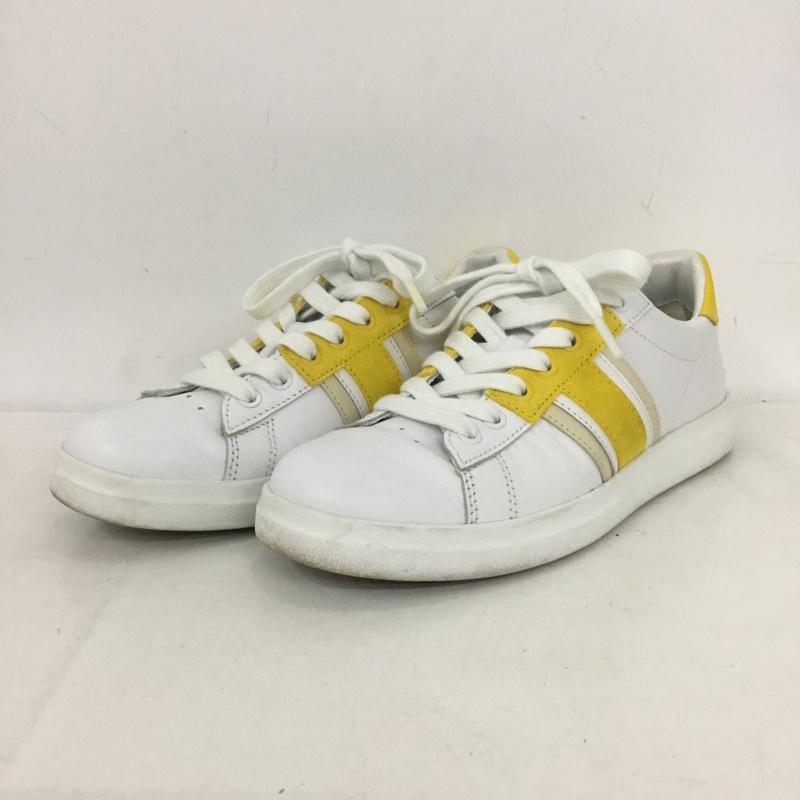 トリーバーチ TORY BURCH スニーカー スニーカー 73931 6M ローカット ロゴ、文字 白 / ホワイト / white X 黄 / イエロー / yellow レディース USED 古着 中古 10152755