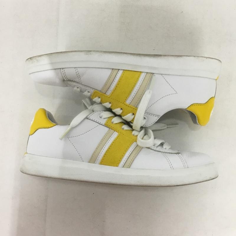 トリーバーチ TORY BURCH スニーカー スニーカー 73931 6M ローカット ロゴ、文字 白 / ホワイト / white X 黄 / イエロー / yellow レディース USED 古着 中古 10152755