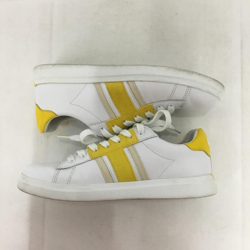 トリーバーチ TORY BURCH スニーカー スニーカー 73931 6M ローカット ロゴ、文字 白 / ホワイト / white X 黄 / イエロー / yellow レディース USED 古着 中古 10152755
