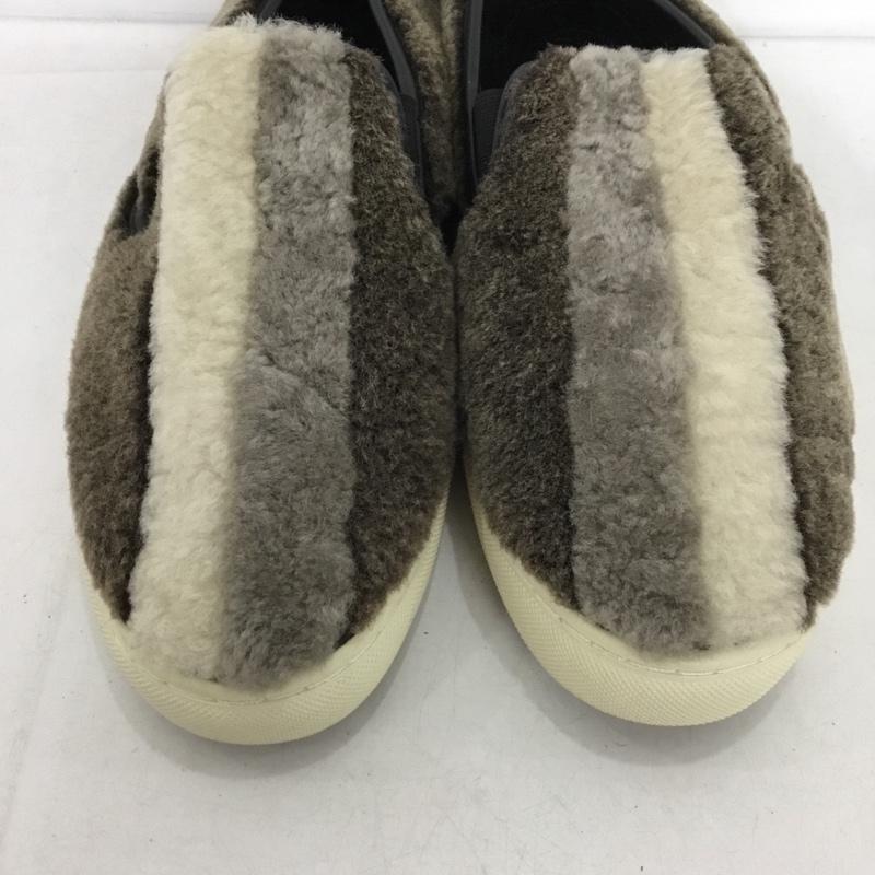 トリーバーチ TORY BURCH スリッポン スリッポン 32158617 ボア ファー 10M 無地 灰 / グレー / gray X 茶 / ブラウン / brown X ベージュ / ベージュ / beige メンズ USED 古着 中古 10152758