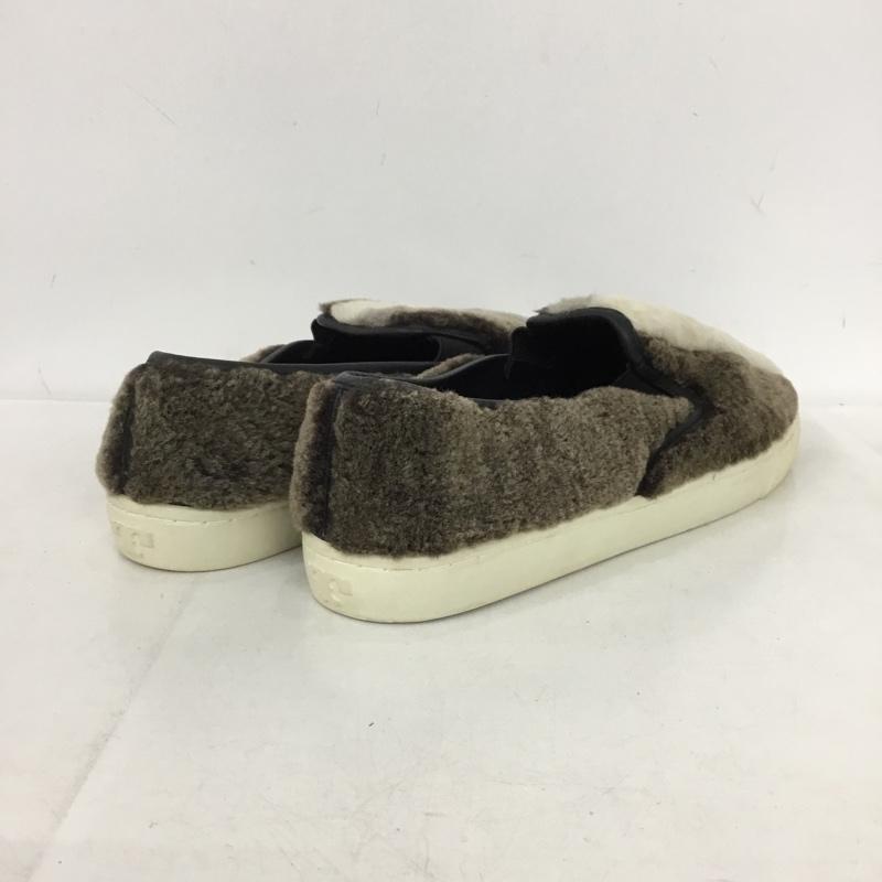 トリーバーチ TORY BURCH スリッポン スリッポン 32158617 ボア ファー 10M 無地 灰 / グレー / gray X 茶 / ブラウン / brown X ベージュ / ベージュ / beige メンズ USED 古着 中古 10152758