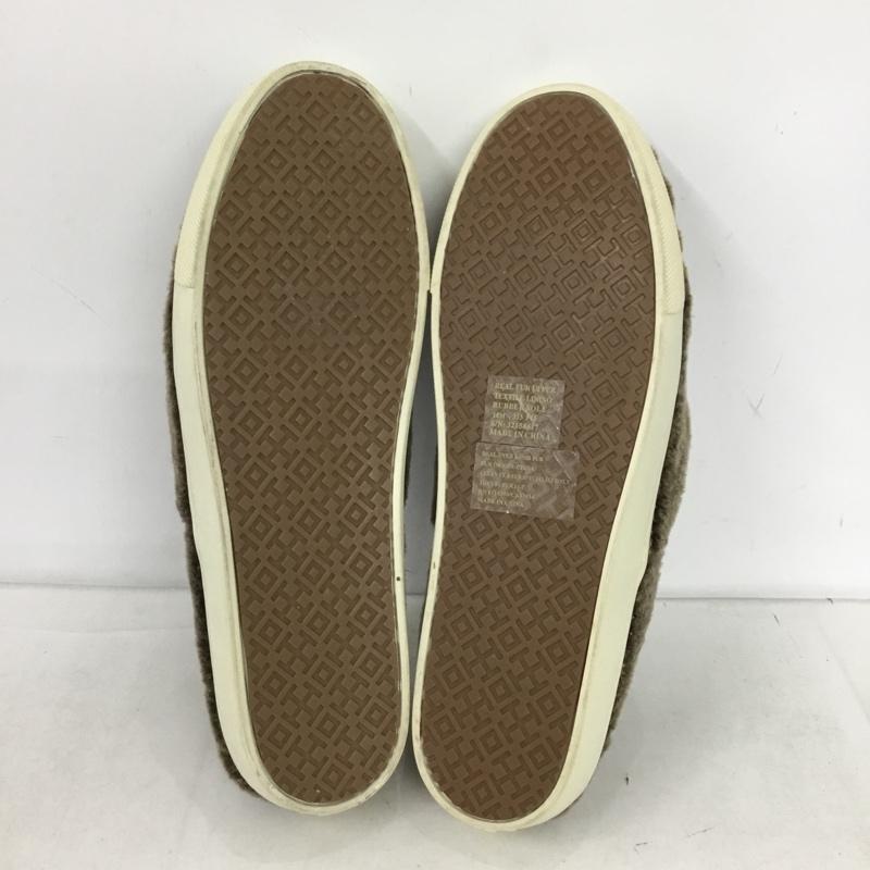 トリーバーチ TORY BURCH スリッポン スリッポン 32158617 ボア ファー 10M 無地 灰 / グレー / gray X 茶 / ブラウン / brown X ベージュ / ベージュ / beige メンズ USED 古着 中古 10152758