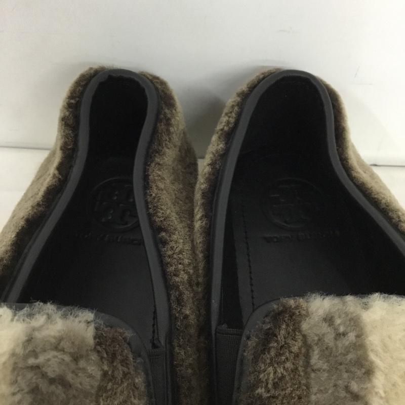 トリーバーチ TORY BURCH スリッポン スリッポン 32158617 ボア ファー 10M 無地 灰 / グレー / gray X 茶 / ブラウン / brown X ベージュ / ベージュ / beige メンズ USED 古着 中古 10152758
