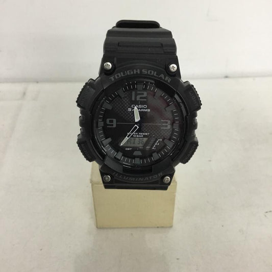 カシオ CASIO 腕時計 アナログ（クォーツ式） AQ-S810W タフソーラー ソーラーウオッチ ロゴ、文字 黒 / ブラック / black メンズ USED 古着 中古 10152761