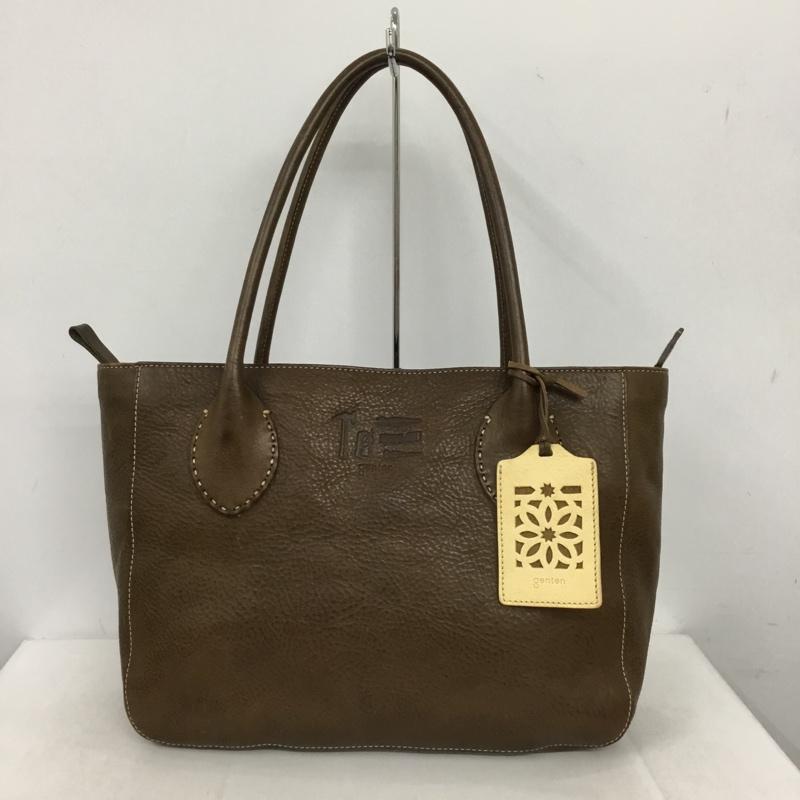 ゲンテン genten トートバッグ トートバッグ レザー 工具ロゴ ロゴ、文字 茶 / ブラウン / brown レディース USED 古着 中古 10152765