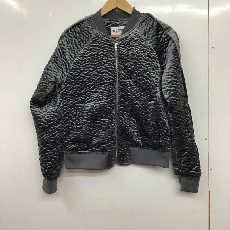 ゲス Guess ジャケット、上着 ジャンパー、ブルゾン ジップアップジャケット アウター ノーカラージャケット XS 無地 灰 / グレー / gray レディース USED 古着 中古 10152767