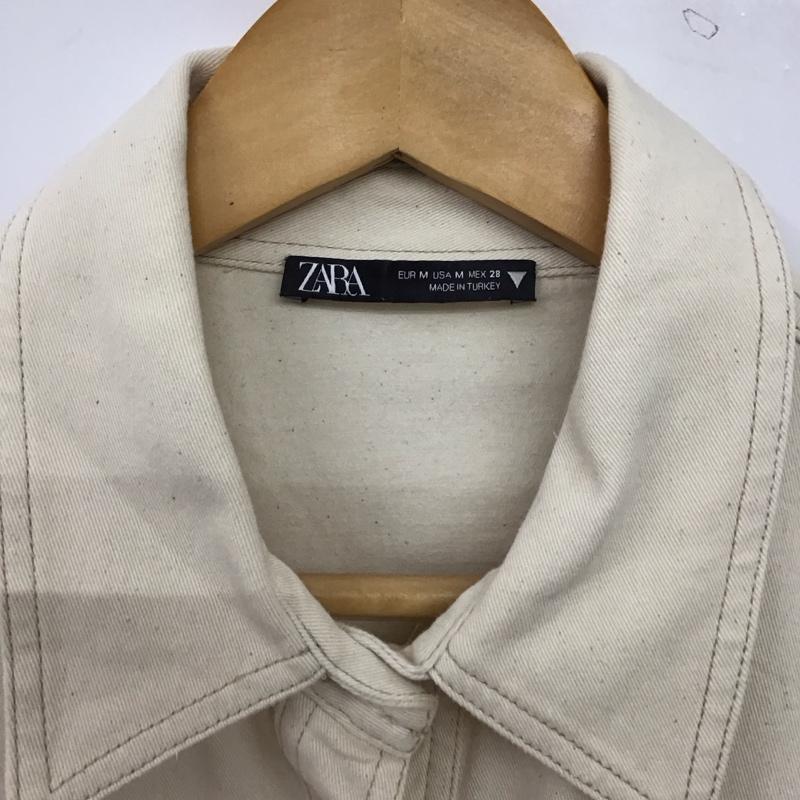 ザラ ZARA シャツ、ブラウス 長袖 長袖シャツ 無地シャツ カラーシャツ M 無地 アイボリー / アイボリー / レディース USED 古着 中古 10152770