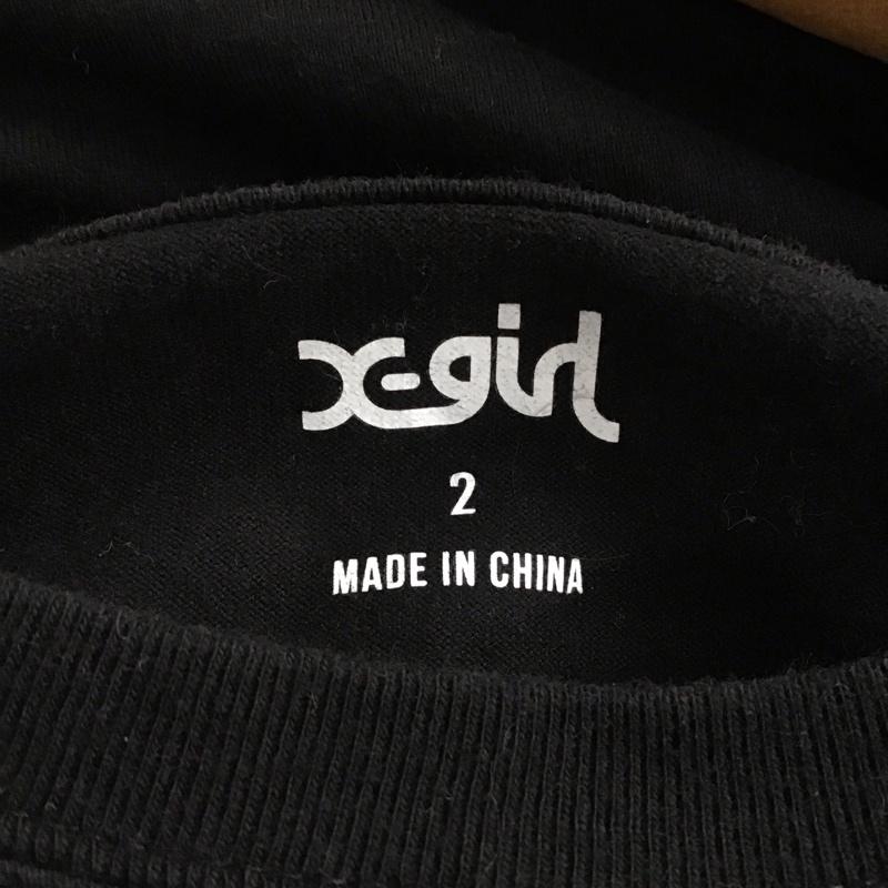 エックスガール X-girl カットソー 長袖 長袖カットソー プリントカットソー クルーネック 2 ロゴ、文字 黒 / ブラック / black レディース USED 古着 中古 10152775
