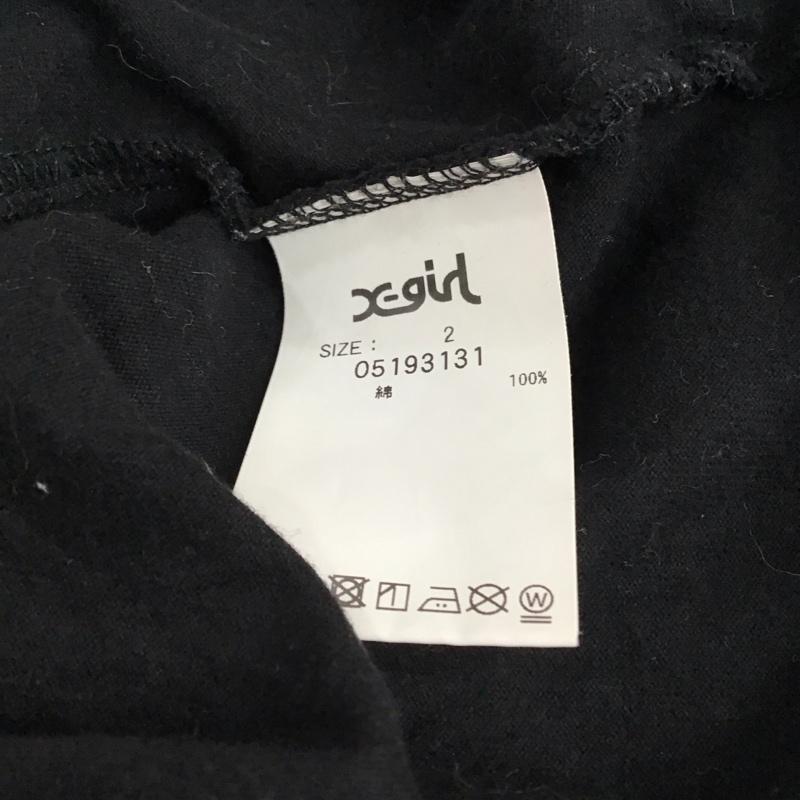 エックスガール X-girl カットソー 長袖 長袖カットソー プリントカットソー クルーネック 2 ロゴ、文字 黒 / ブラック / black レディース USED 古着 中古 10152775