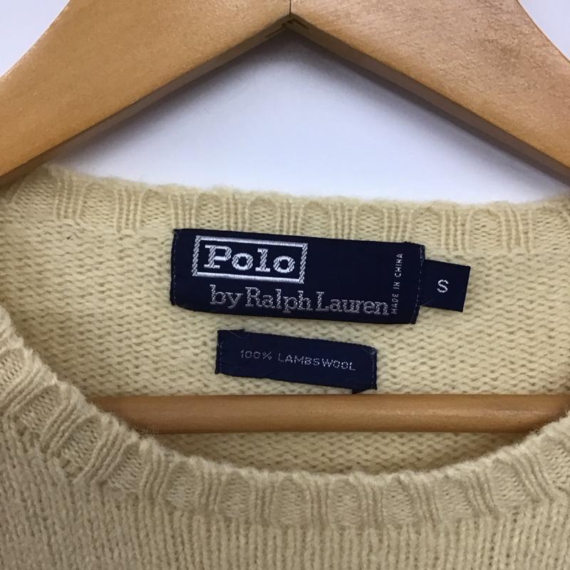 ポロバイラルフローレン Polo by RALPH LAUREN ニット、セーター 長袖 長袖ニットカットソー クルーネック セーター S ロゴ、文字 アイボリー / アイボリー / レディース USED 古着 中古 10152776