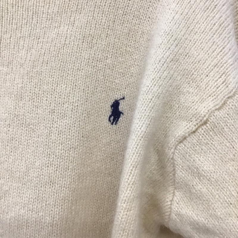 ポロバイラルフローレン Polo by RALPH LAUREN ニット、セーター 長袖 長袖ニットカットソー クルーネック セーター S ロゴ、文字 アイボリー / アイボリー / レディース USED 古着 中古 10152776