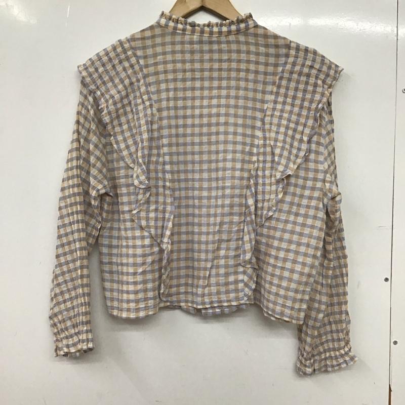 ザラ ZARA シャツ、ブラウス 長袖 長袖シャツ チェックシャツ ノーカラーシャツ L チェック マルチカラー / マルチカラー / multicolor レディース USED 古着 中古 10152788