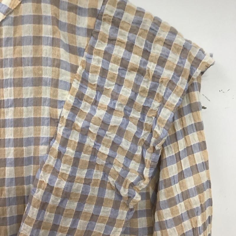 ザラ ZARA シャツ、ブラウス 長袖 長袖シャツ チェックシャツ ノーカラーシャツ L チェック マルチカラー / マルチカラー / multicolor レディース USED 古着 中古 10152788