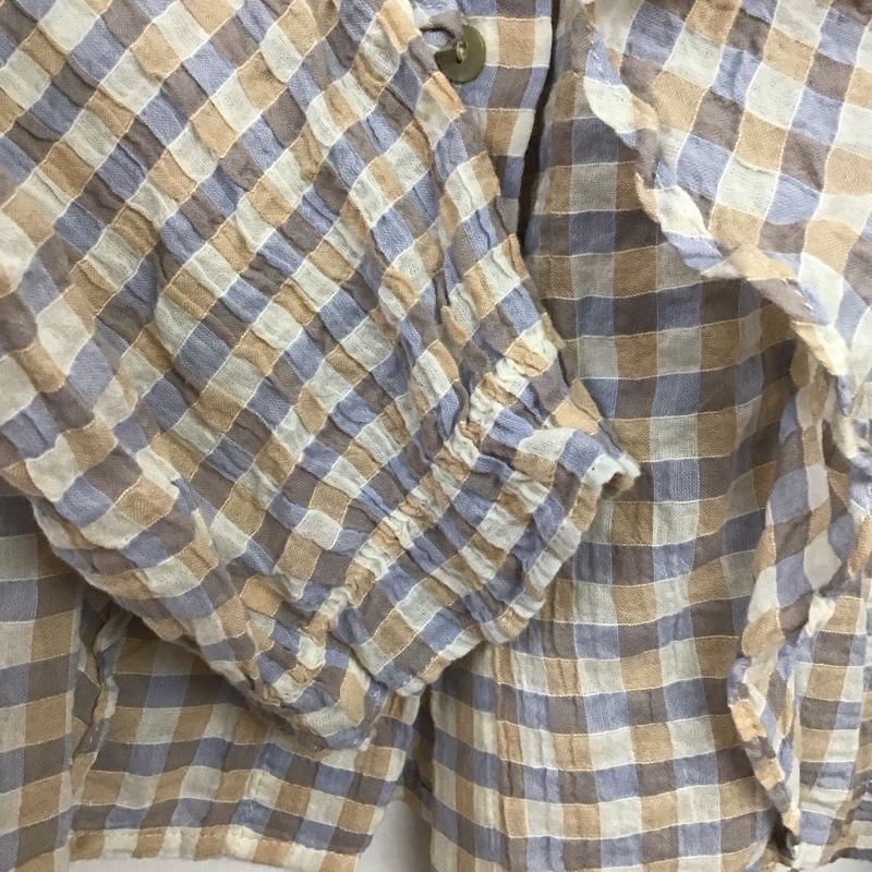ザラ ZARA シャツ、ブラウス 長袖 長袖シャツ チェックシャツ ノーカラーシャツ L チェック マルチカラー / マルチカラー / multicolor レディース USED 古着 中古 10152788