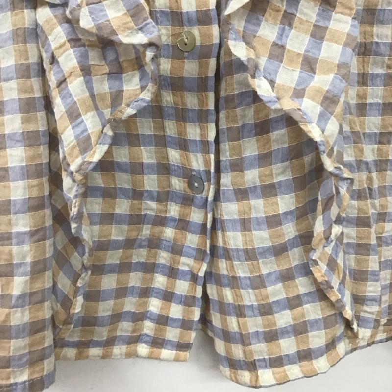 ザラ ZARA シャツ、ブラウス 長袖 長袖シャツ チェックシャツ ノーカラーシャツ L チェック マルチカラー / マルチカラー / multicolor レディース USED 古着 中古 10152788