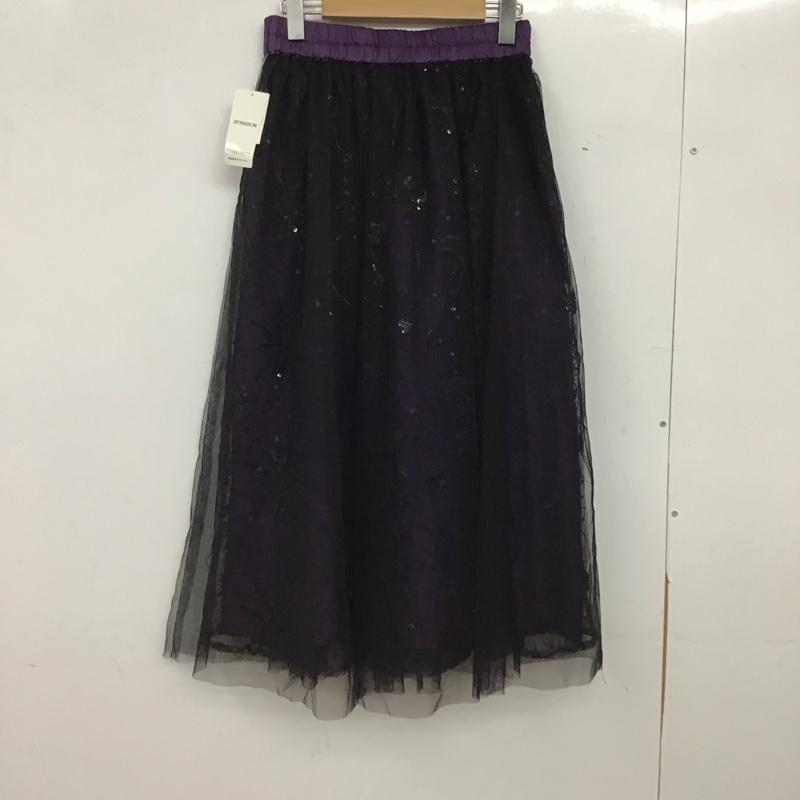 アクシーズファム axes femme スカート ひざ丈スカート ホロスコープ刺繍チュールSK FREE 総柄 黒 / ブラック / black レディース USED 古着 中古 10152797