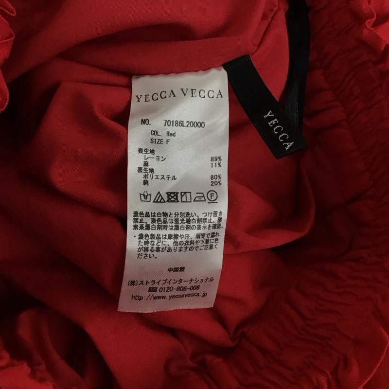イェッカヴェッカ YECCA VECCA スカート ひざ丈スカート フレアスカート カジュアルスカート FREE 無地 赤 / レッド / red レディース USED 古着 中古 10152798