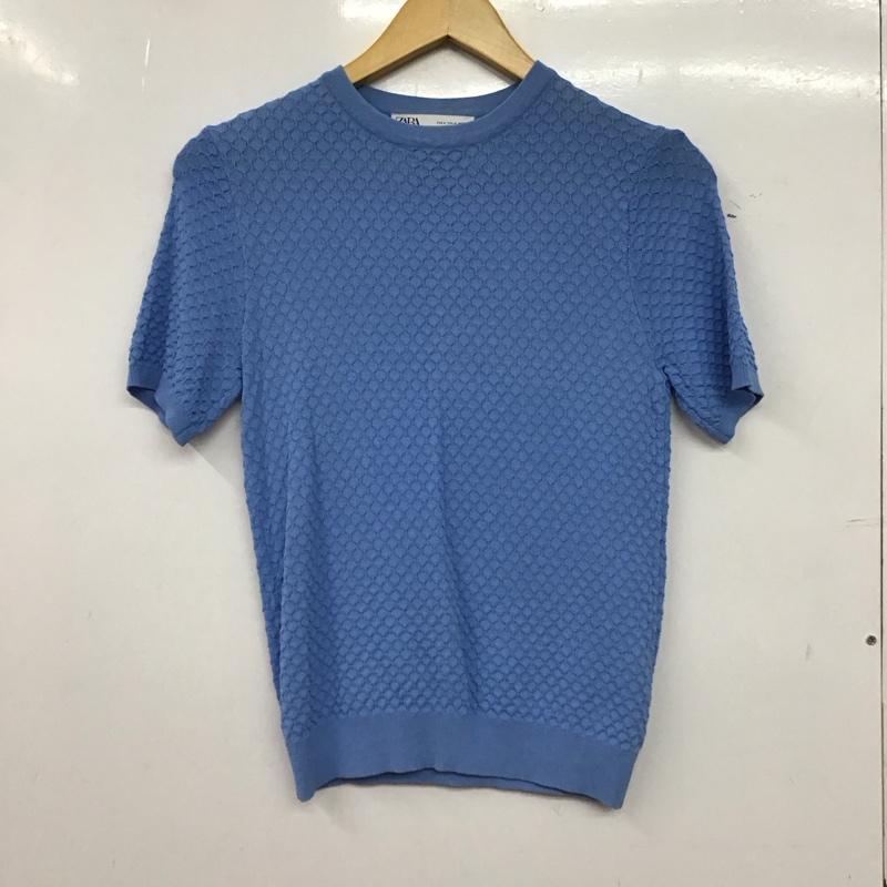 ザラ ZARA カットソー 半袖 半袖カットソー クルーネックカットソー M  青 / ブルー / blue レディース USED 古着 中古 10152809