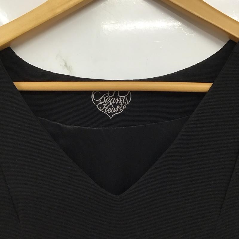 ビームス ハート BEAMS HEART ワンピース ミニスカート 半袖ワンピース フレアスカート Vネック FREE  黒 / ブラック / black レディース USED 古着 中古 10152810