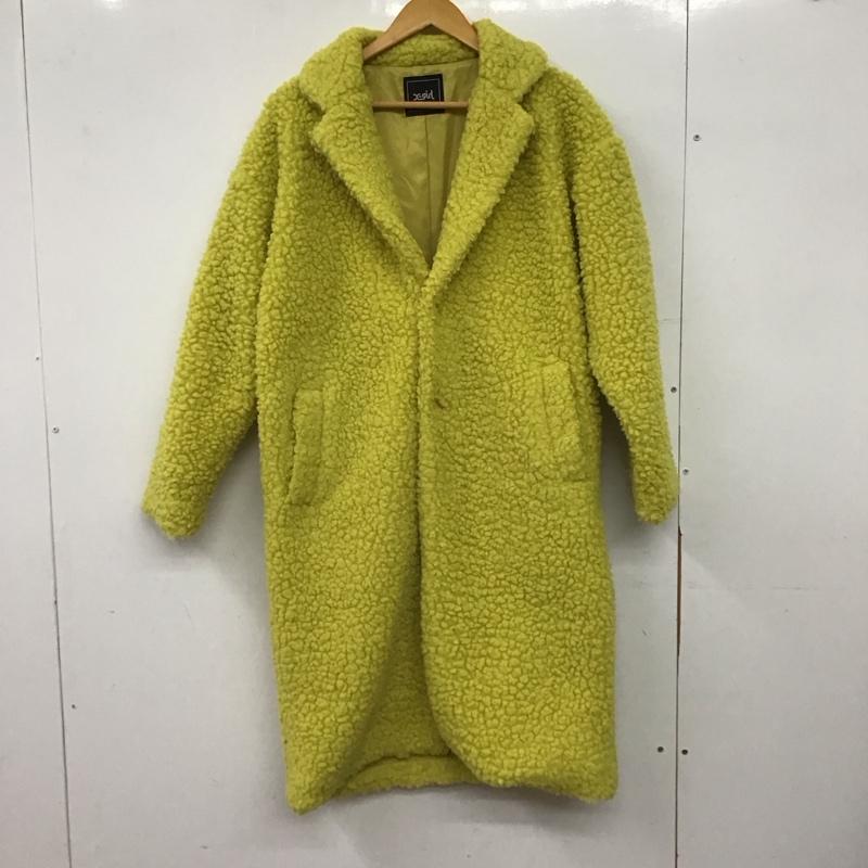 エックスガール X-girl コート コート一般 ロングコート カラージャケット アウター 1 無地 黄 / イエロー / yellow レディース USED 古着 中古 10152812
