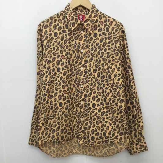 アベイシングエイプ A BATHING APE シャツ、ブラウス 長袖 L ヒョウ柄・レオパード柄 茶 / ブラウン / brown メンズ USED 古着 中古 10152820