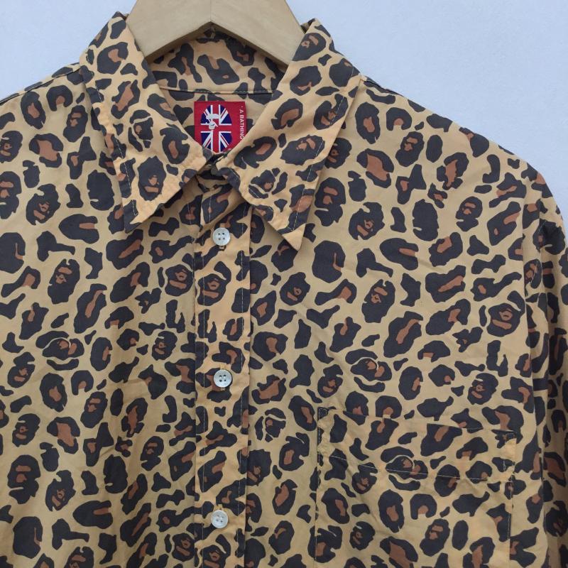 アベイシングエイプ A BATHING APE シャツ、ブラウス 長袖 L ヒョウ柄・レオパード柄 茶 / ブラウン / brown メンズ USED 古着 中古 10152820