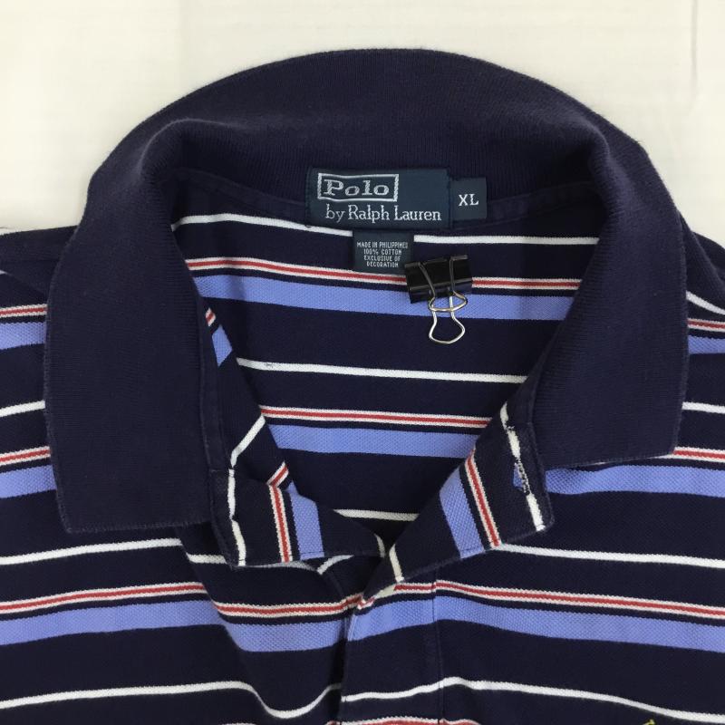 ポロラルフローレン POLO RALPH LAUREN ポロシャツ 半袖 XL ボーダー柄 青 / ブルー / blue メンズ USED 古着 中古 10152821